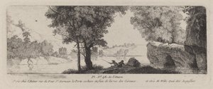 Paysage fluvial avec un pêcheur - Antoine de Marcenay de Ghuy