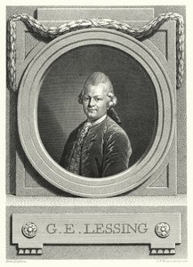 Gotthold Ephraim Lessing, philosophe, écrivain et dramaturge des Lumières allemandes (gravure)
