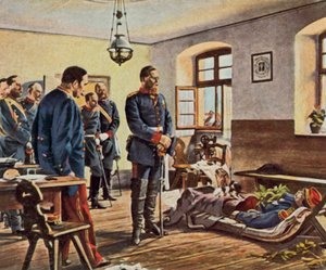 Le prince héritier Friedrich Wilhelm au corps du général Douay, 4 août 1870 (lithographie couleur agrandie)