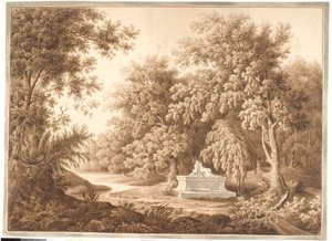 Parc avec un monument funéraire