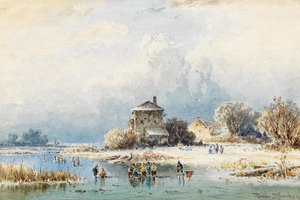 Un gué sous un ciel nuageux - Anton Doll