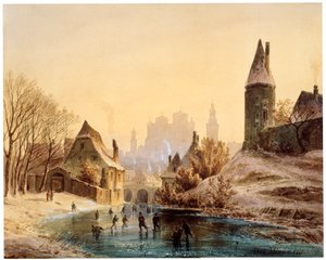 Patinoire sur une rivière - Anton Doll