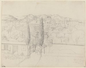Vue de mon fenêtre, via valfonda à Florence (Jardins à Florence vus de la fenêtre de l