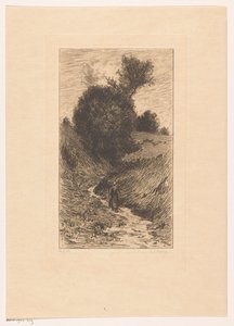 Femme sur un chemin creux - Anton L. Koster (signed by artist)