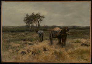 Creuser le sable, ou Le chariot de sable, vers 1875 - Anton Mauve