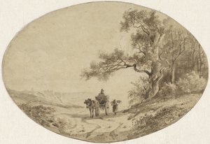 Ramasseur de bois avec cheval et chariot en route - Anton Mauve