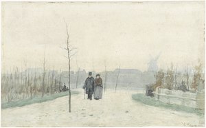 Vieux couple dans un parc nouvellement aménagé - Anton Mauve