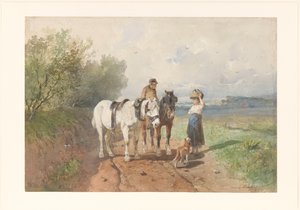 Conversation sur un chemin de campagne - Anton Mauve
