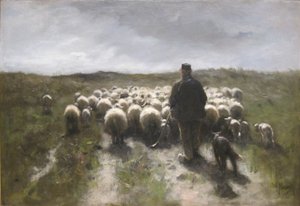 Le berger et les moutons - Anton Mauve