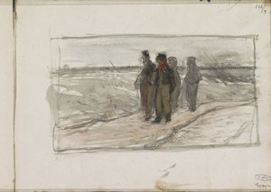 Quatre hommes sur un chemin - Anton Mauve