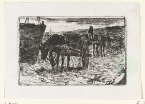 Chariots sur la plage - Anton Mauve
