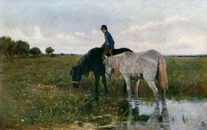 Abreuvement des chevaux, 1871 - Anton Mauve