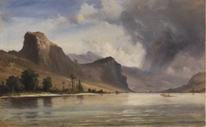 Paysage Côtier avec Montagnes. Une Tempête se Prépare