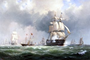 La flotte de la Baltique quittant Spithead, 15 mars 1854