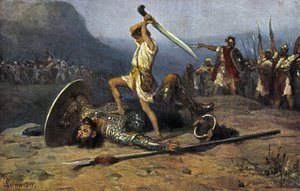 David et Goliath - Bible - Anton Robert Leinweber