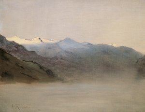 La vallée de Gastein dans le brouillard - Anton Romako