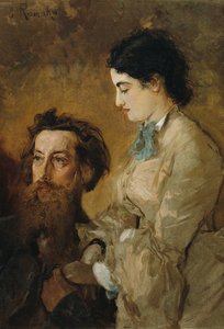 Le sculpteur Reinhold Begas avec sa femme Margarethe - Anton Romako