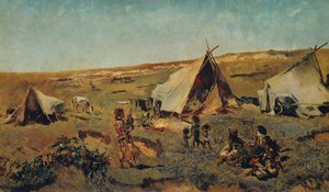 Campement de gitans dans la Puszta
