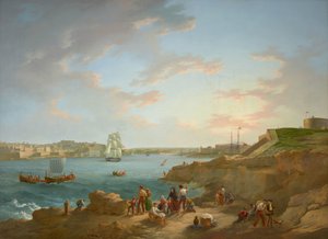 Attribué à Anton Schranz (1769-1839) - Port de Malte - RCIN 406555 - Collection royale (restaurée)