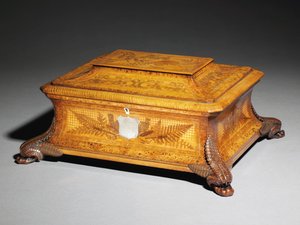 Grand coffret de présentation en marqueterie, vers 1885 - Anton Seuffert