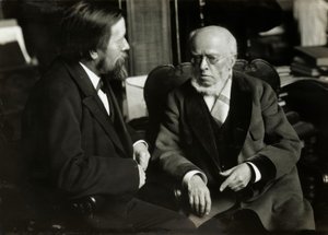 A. v. Menzel dans son appartement avec A. v. Werner - Anton Alexander von Werner