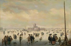 Scène de patinage - Antoni (1594 1641) Verstralen