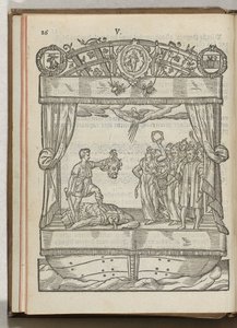 La représentation de Het Mariacransken: David avec la tête de Goliath, 1577 - Antoni van Leest