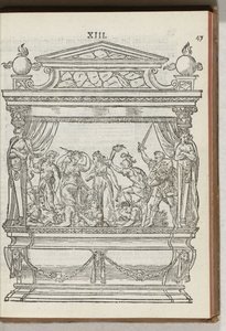 Deuxième estrade décorée avec scène : le prince chasse la Guerre et la Discorde, 1577 - Antoni van Leest