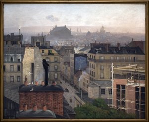 Paris vu de Montmartre. Sur le mur de l