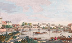 Nouveau pont sur la Tamise à Hampton Court - Antonio (after) Canaletto