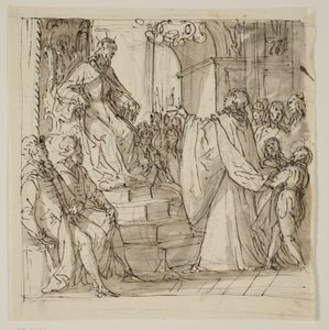 Un ambassadeur de la famille Barbarigo reçu en audience par un roi. Étude pour une fresque à la Villa Barbarigo, Noventa Vicentina