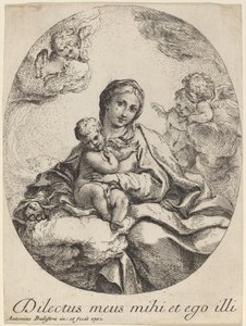 Vierge et Enfant sur un nuage
