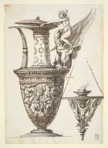 Conception pour un pichet et un chandelier élaborés - Antonio Basoli