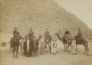 Famille de touristes à Gizeh, Égypte - Antonio Beato