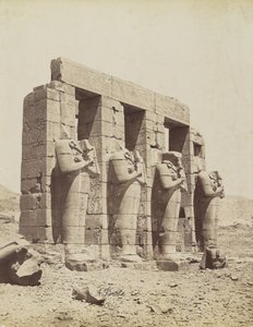 Ramesseum, Thèbes, vue du sud-est de la deuxième cour - Antonio Beato