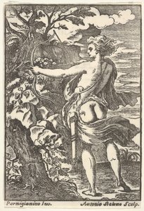 Callisto chassant avec un arc bandé, d