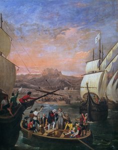 Le départ de Christophe Colomb de Palos de la Frontera en 1492 (détail) - Antonio Cabral Bejarano