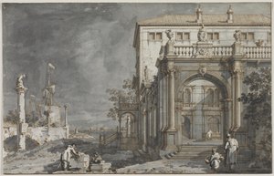 Capriccio : Un palais avec une cour par la lagune