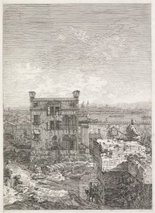 Vues : Une maison entourée de six colonnes - Antonio Canaletto