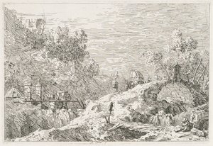 Paysage de montagne avec cinq ponts, 1735-1746 - Giovanni Antonio Canal