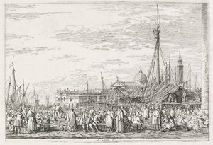 Vues : Le marché sur le Molo, 1735-1746 - Giovanni Antonio Canal
