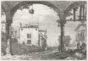 Vues : Le portique avec la lanterne - Antonio Canaletto