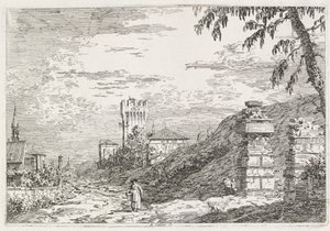 Vues : Deux piliers en ruine