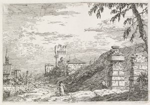 Vues : Deux piliers en ruine, 1735-1746 - Giovanni Antonio Canal