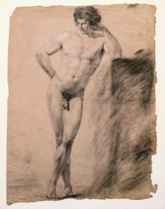 Étude de nu masculin appuyé sur un socle - Antonio Canova