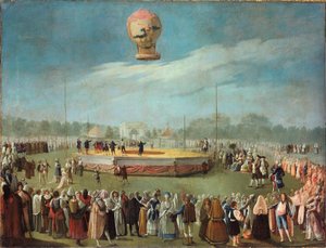 Ascension du ballon en présence du roi Charles IV et de sa cour - Antonio Carnicero