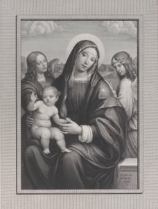Madone et enfant avec des anges - Antonio Dalco