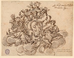 Projet de plafond (?) avec les armoiries du cardinal Francesco Maria de