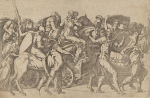 Une armée romaine en marche - Convoi de troupes, 1540-45 - Antonio Fantuzzi