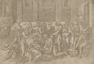 Jésus lavant les pieds des disciples - Antonio Fantuzzi